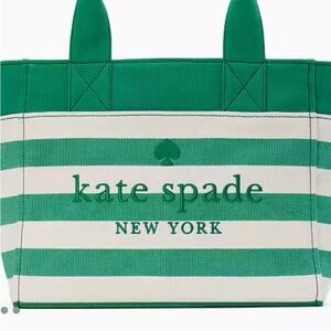 Kate Spade NWT Beach Time Striped Tote. KS Green. Bought at store.